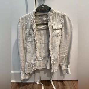 Anthropologie Cream Utility Jacket